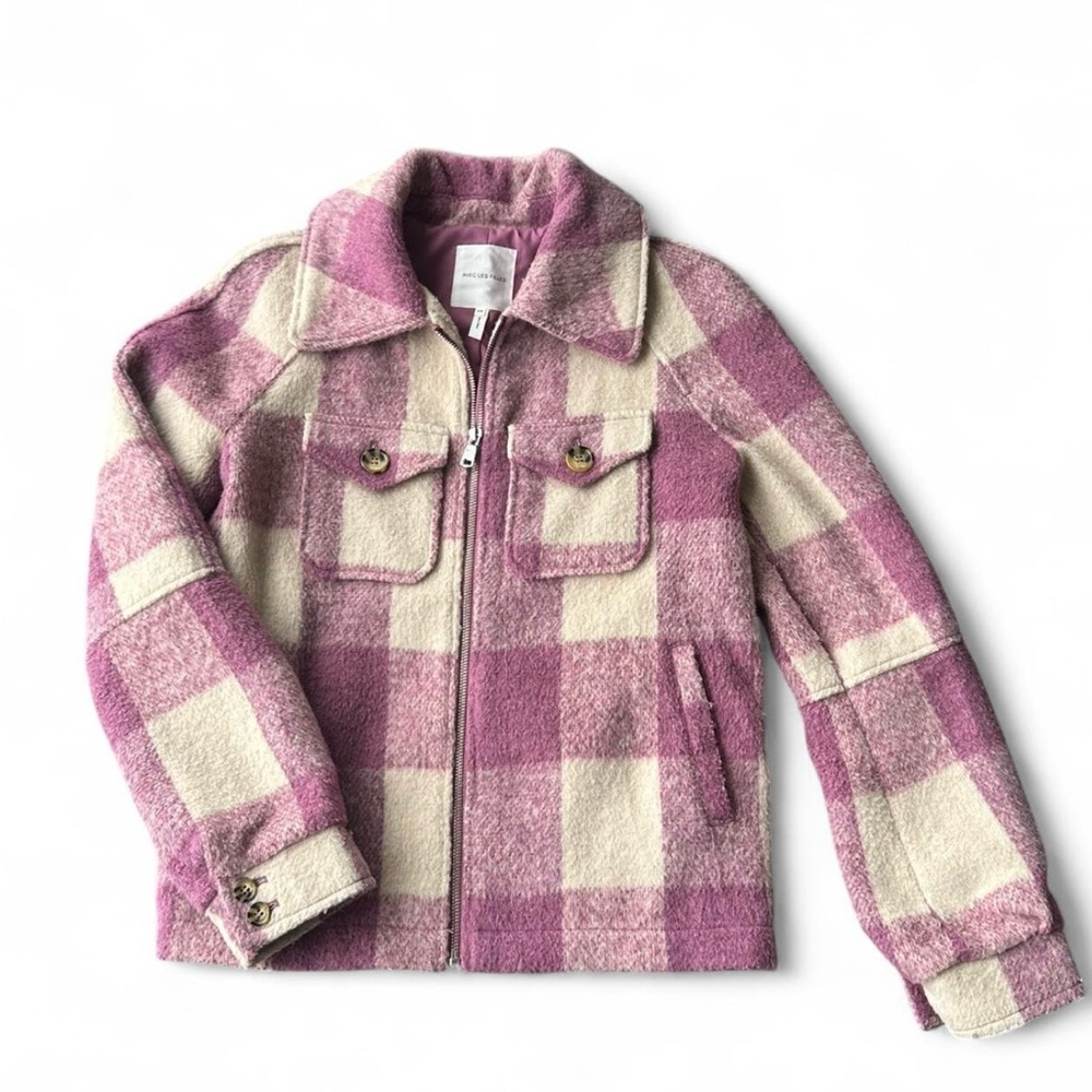 Avec Les Filles Pink and Cream Plaid Jacket